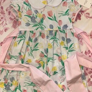 Floral Baby Dress with Pink Accents